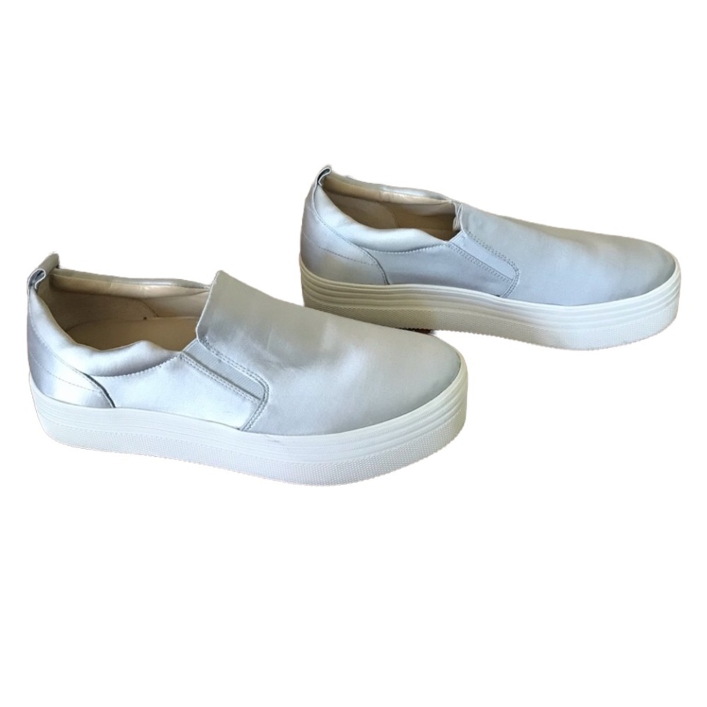 Marc Fisher Silver Slip-on Platforms